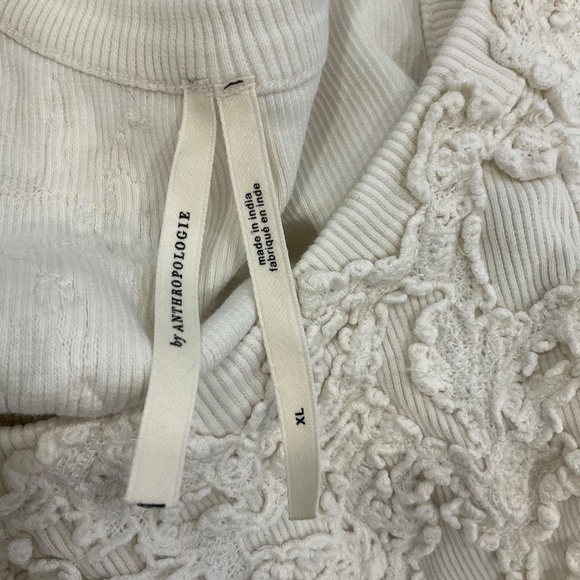 Anthropologie Embroidered White Tank Top Size XL - Picture 5 of 6